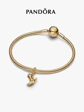 Pandora Gold Bracelet with Cowboy Boot Charm